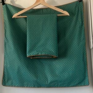 Jeanne Marc for Atelier Martex Throw Pillow Covers Set Two Teal Green Gold Check